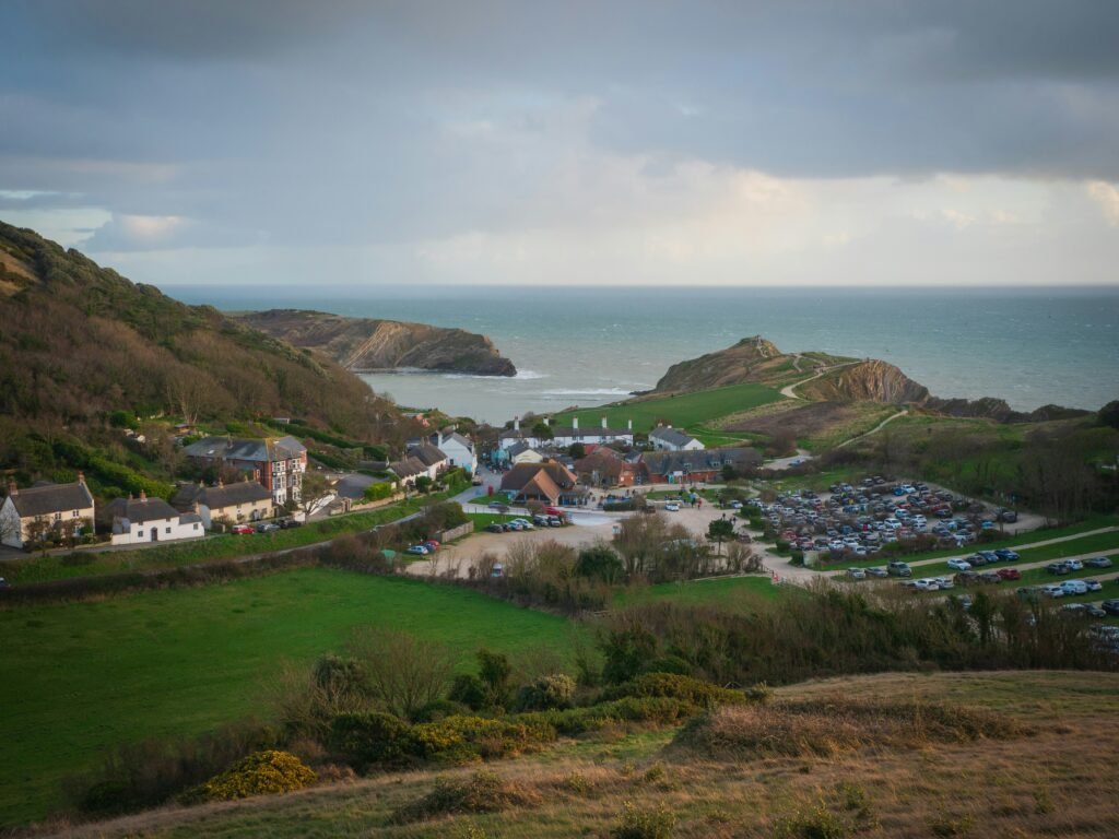 Lulworth Cove car park in West Lulworth, Dorset