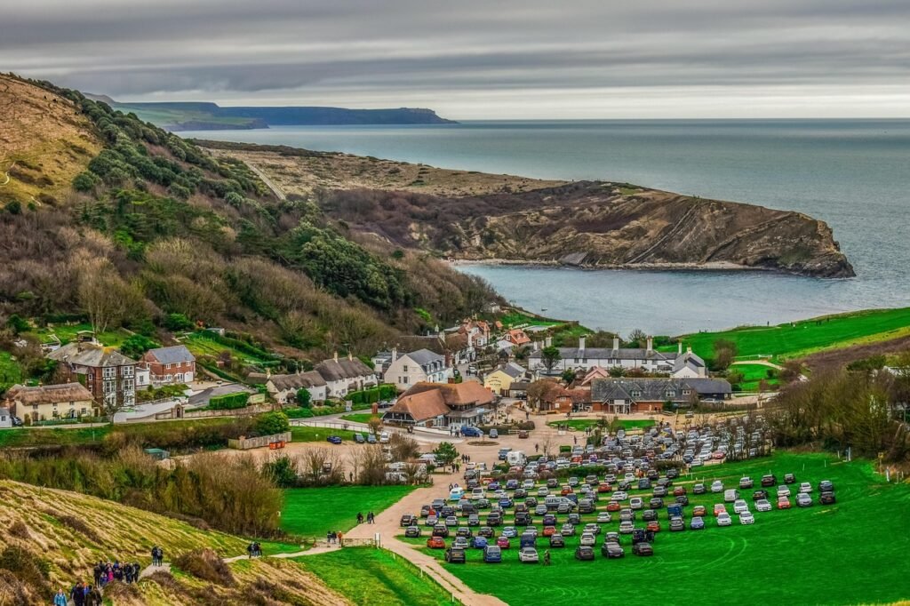 the car park at West Lulworth Visitor centre